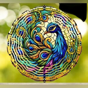 NEW Colorful Peacock Wind Spinner